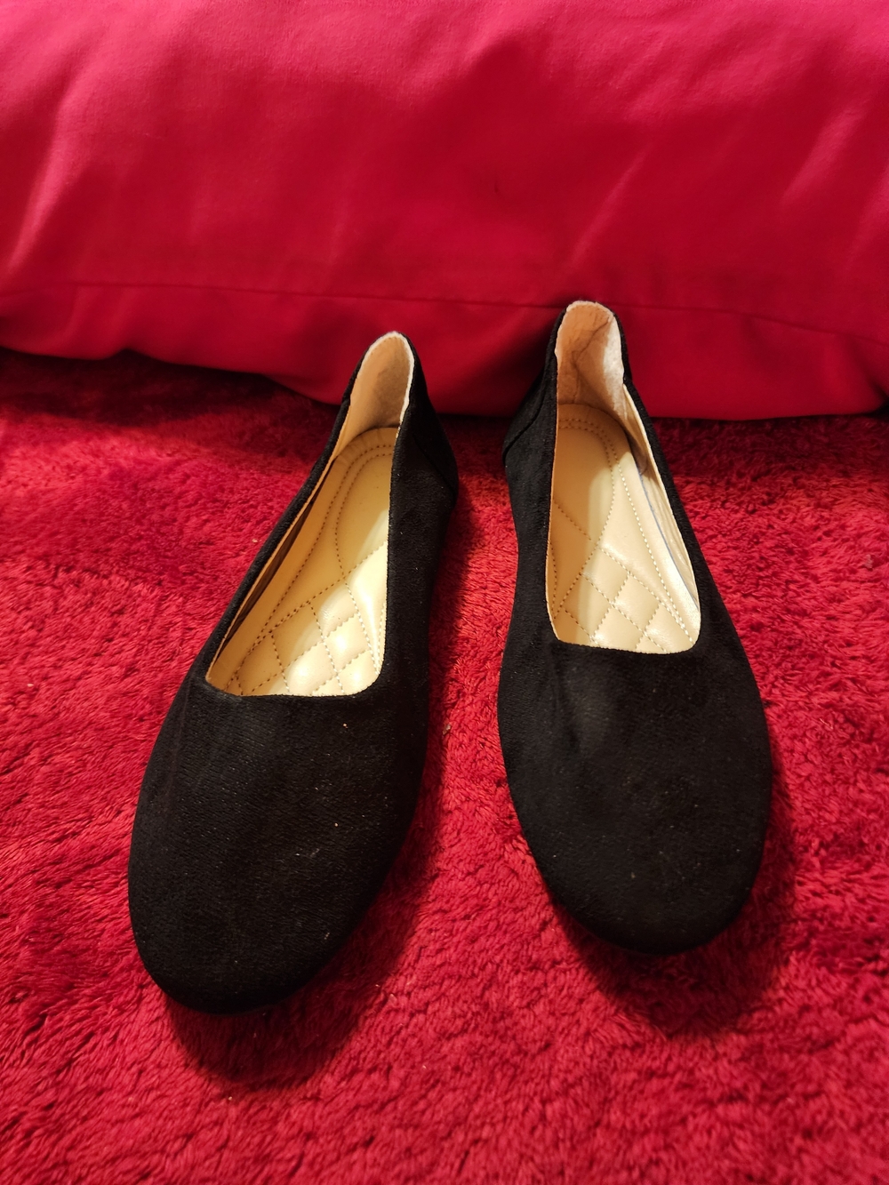 Classic Black Women's faux Suede Ballet Flats